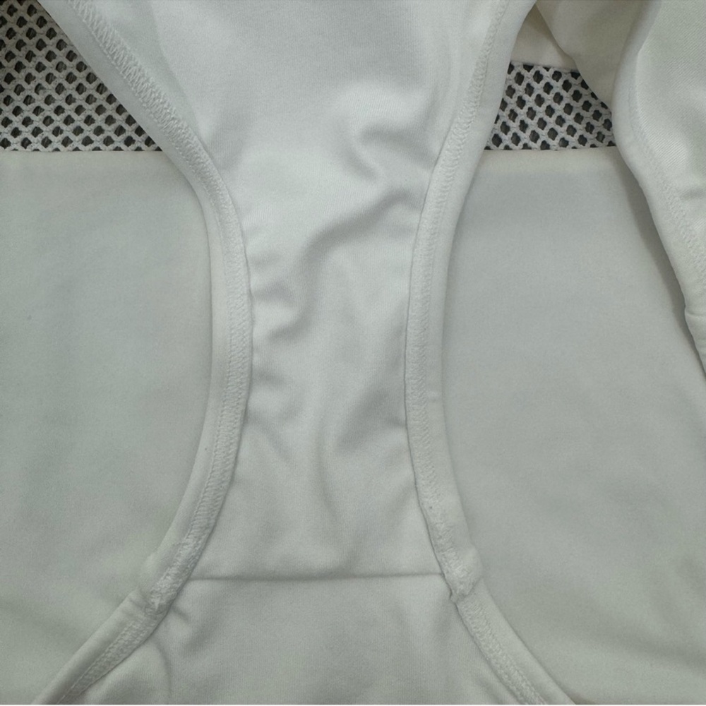 Carmen Marc Valvo White One-Shoulder Mesh Panel One-Piece Swimsuit Size 10 - Picture 6 of 8